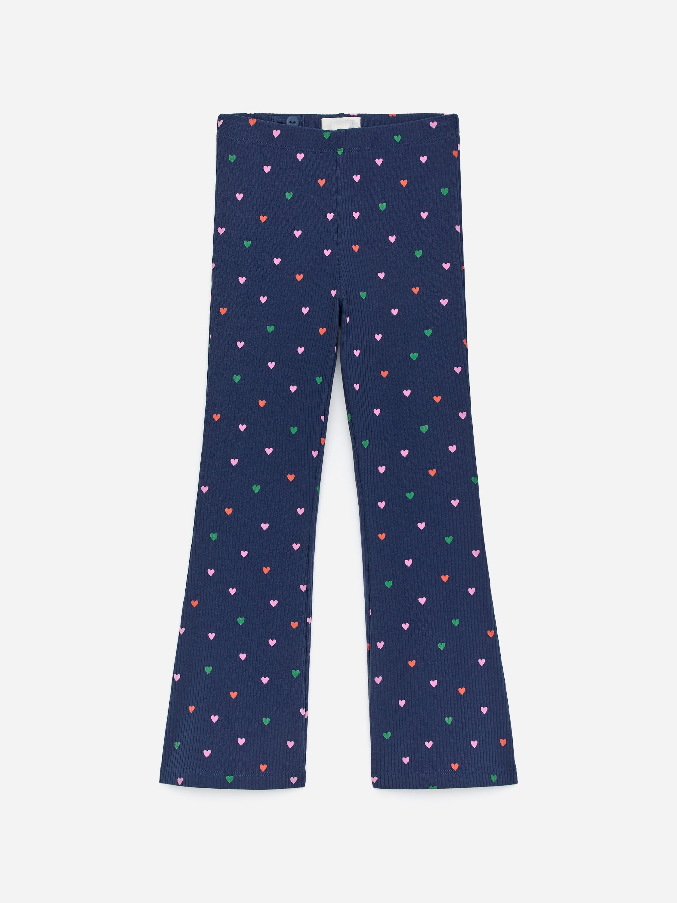 Flared Rib Leggings - Blue