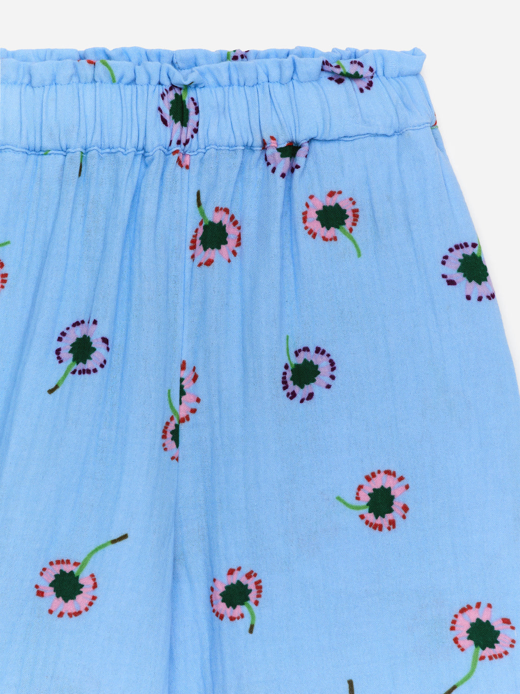 Relaxed Cotton Muslin Trousers - Blue - Image 3
