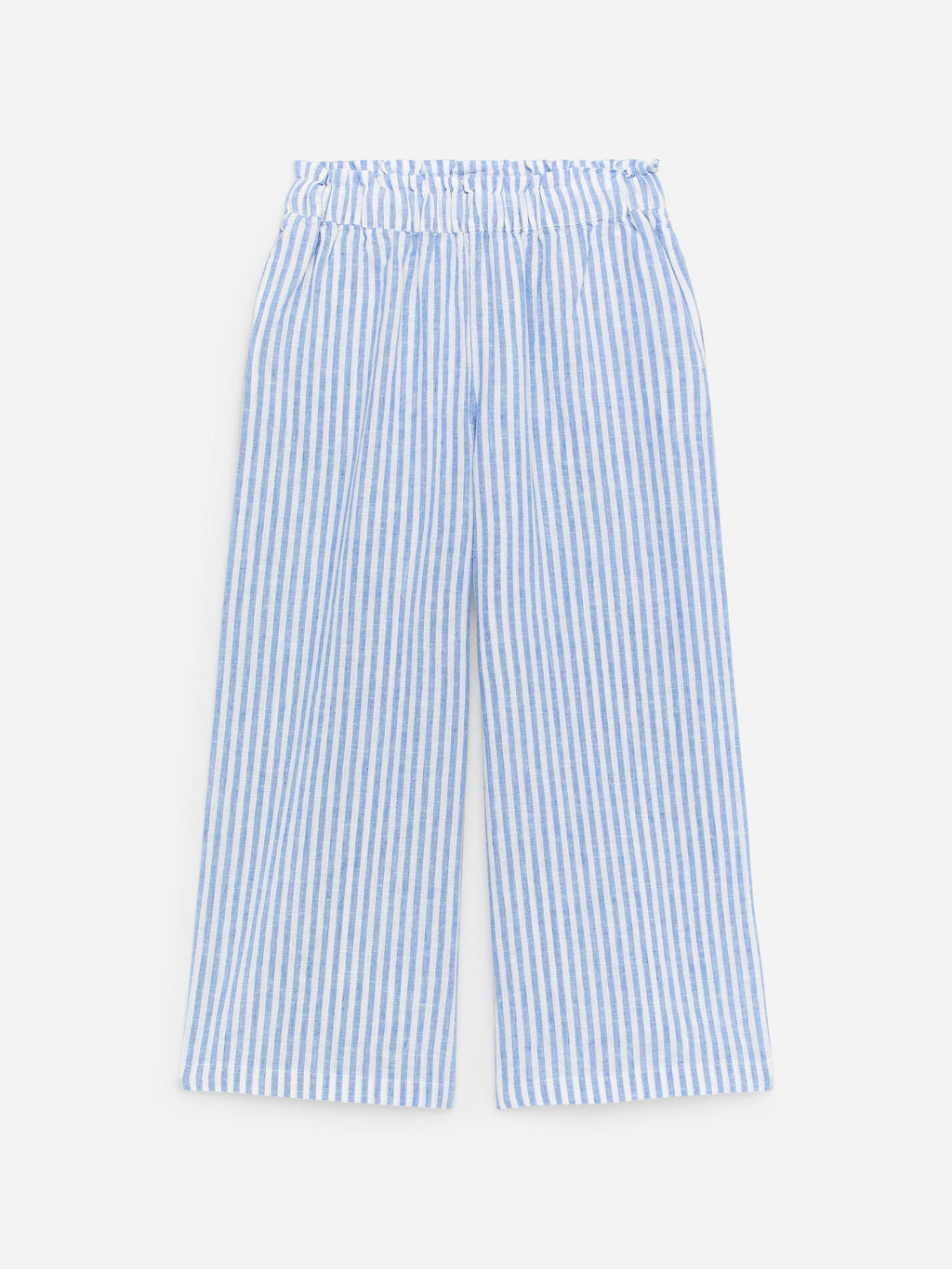 Relaxed Cotton-Linen Trousers - Blue