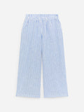 Relaxed Cotton-Linen Trousers - Blue