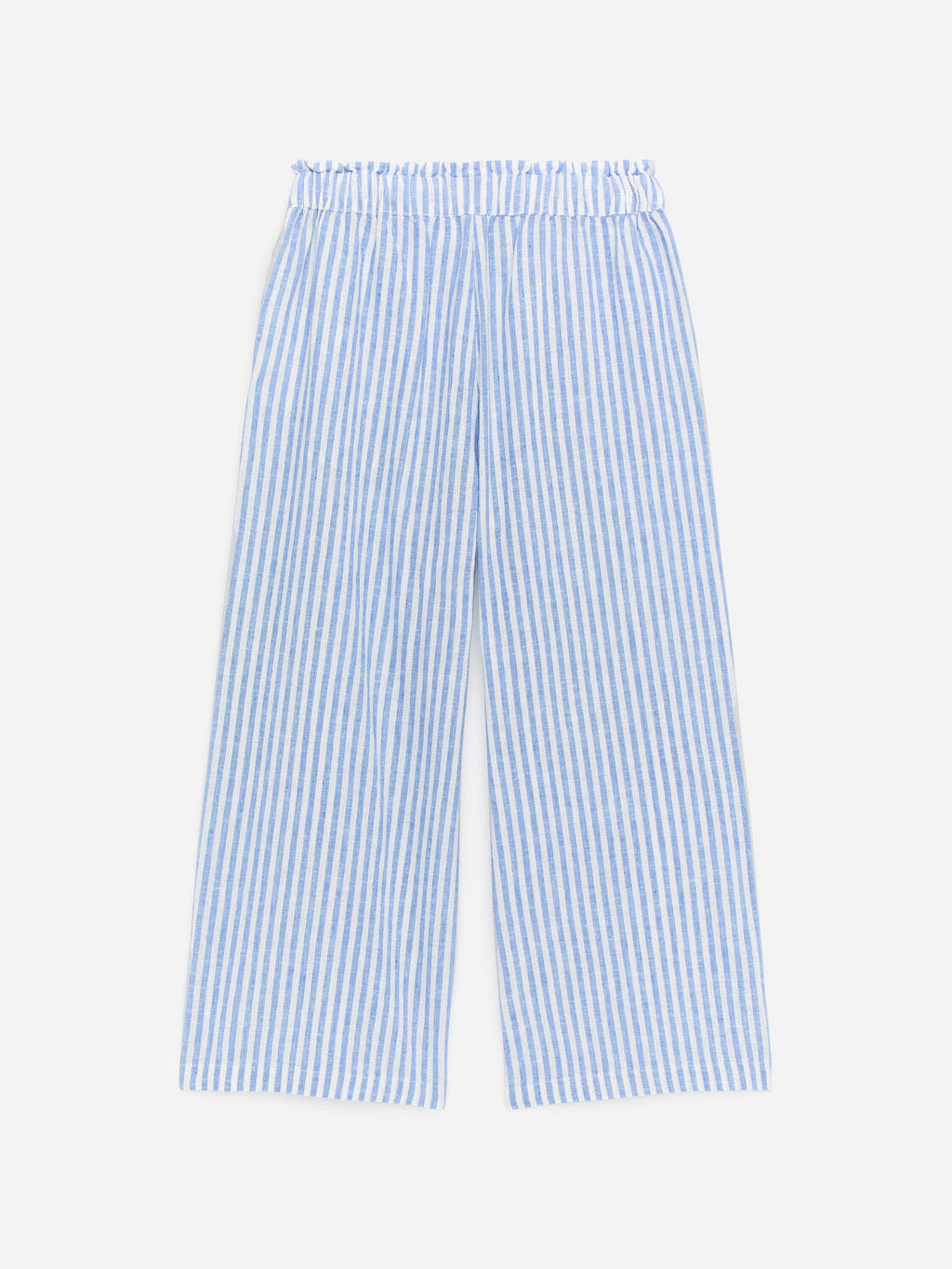 Relaxed Cotton-Linen Trousers - Blue - Image 2