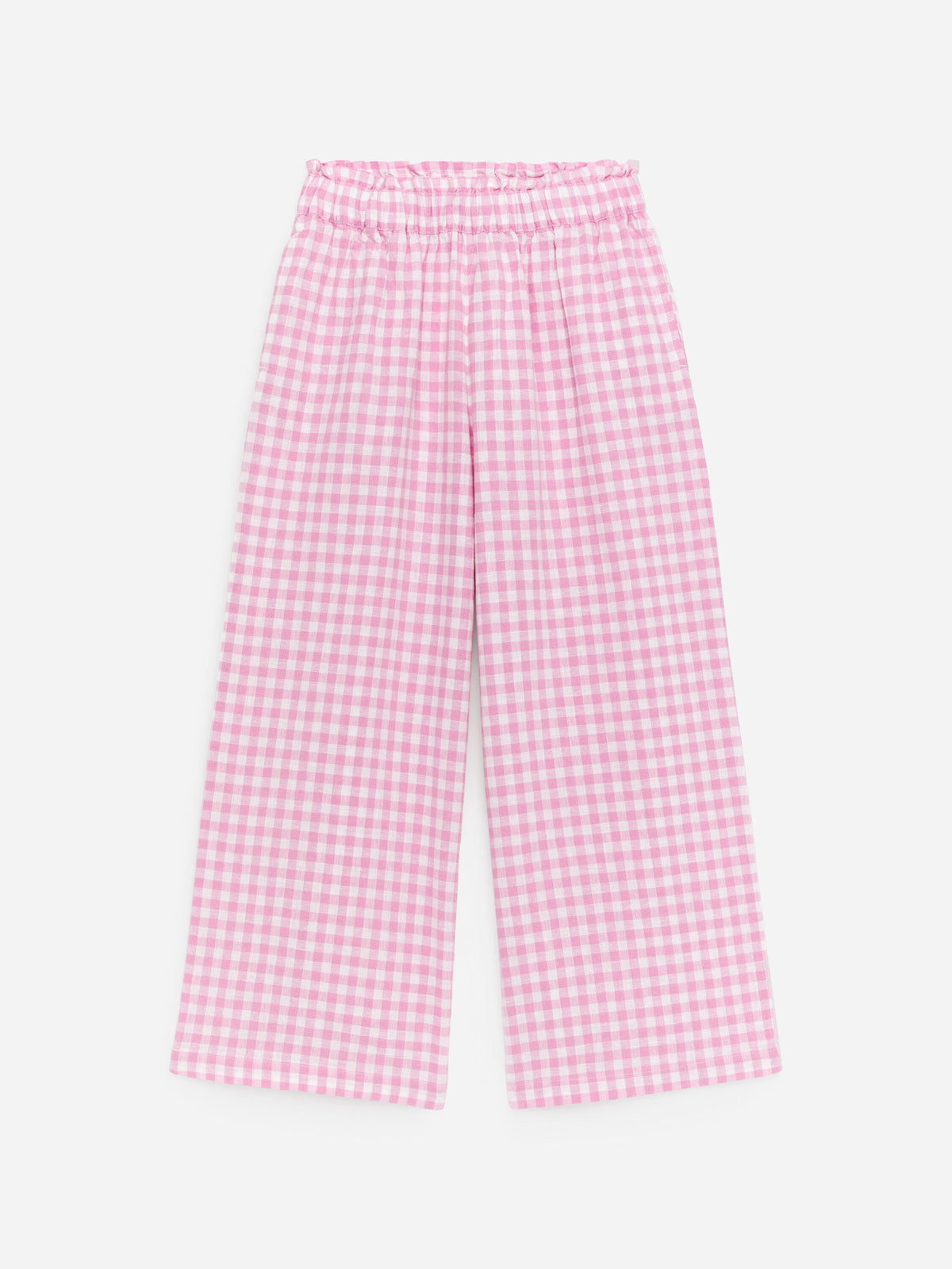 Relaxed Cotton-Linen Trousers - Pink