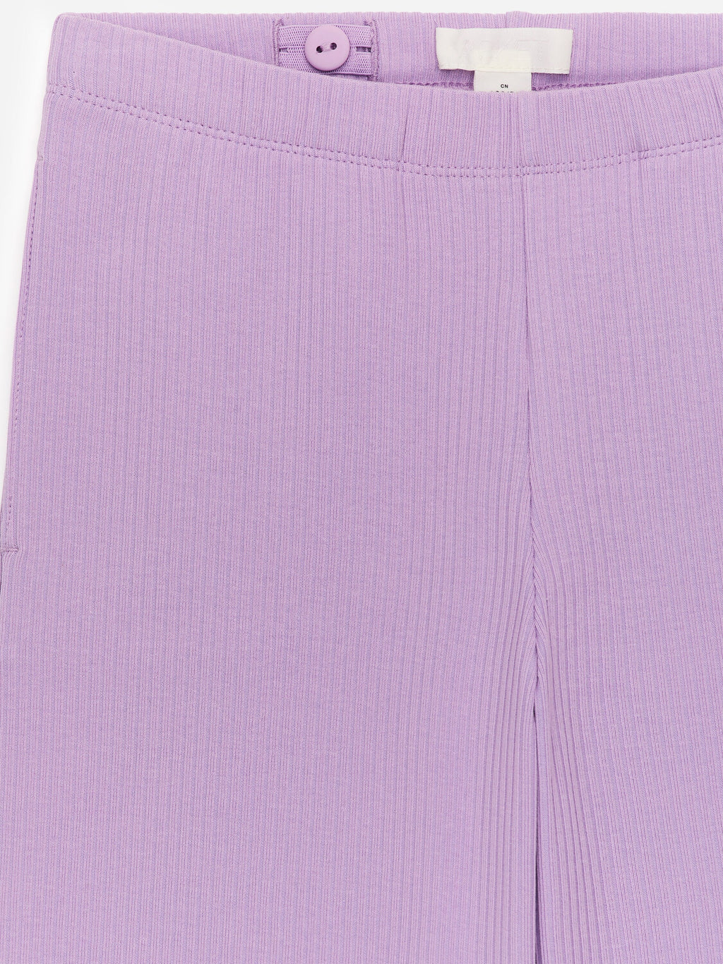 Rib Cotton Trousers - Purple - Image 3
