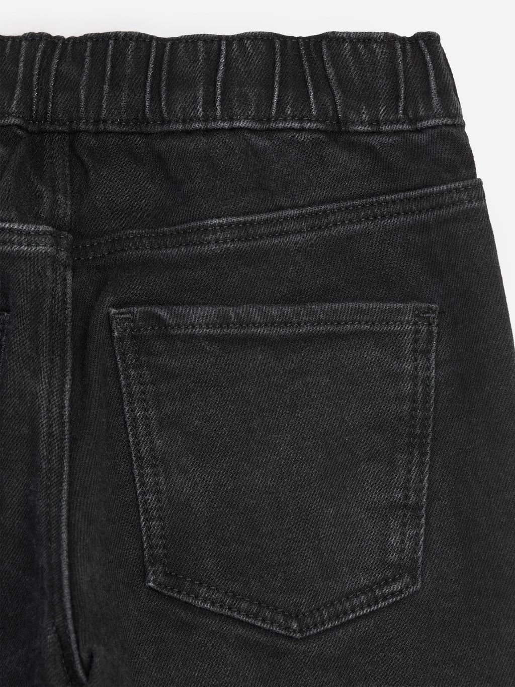 Pull-On Denim Trousers - Black - Image 3