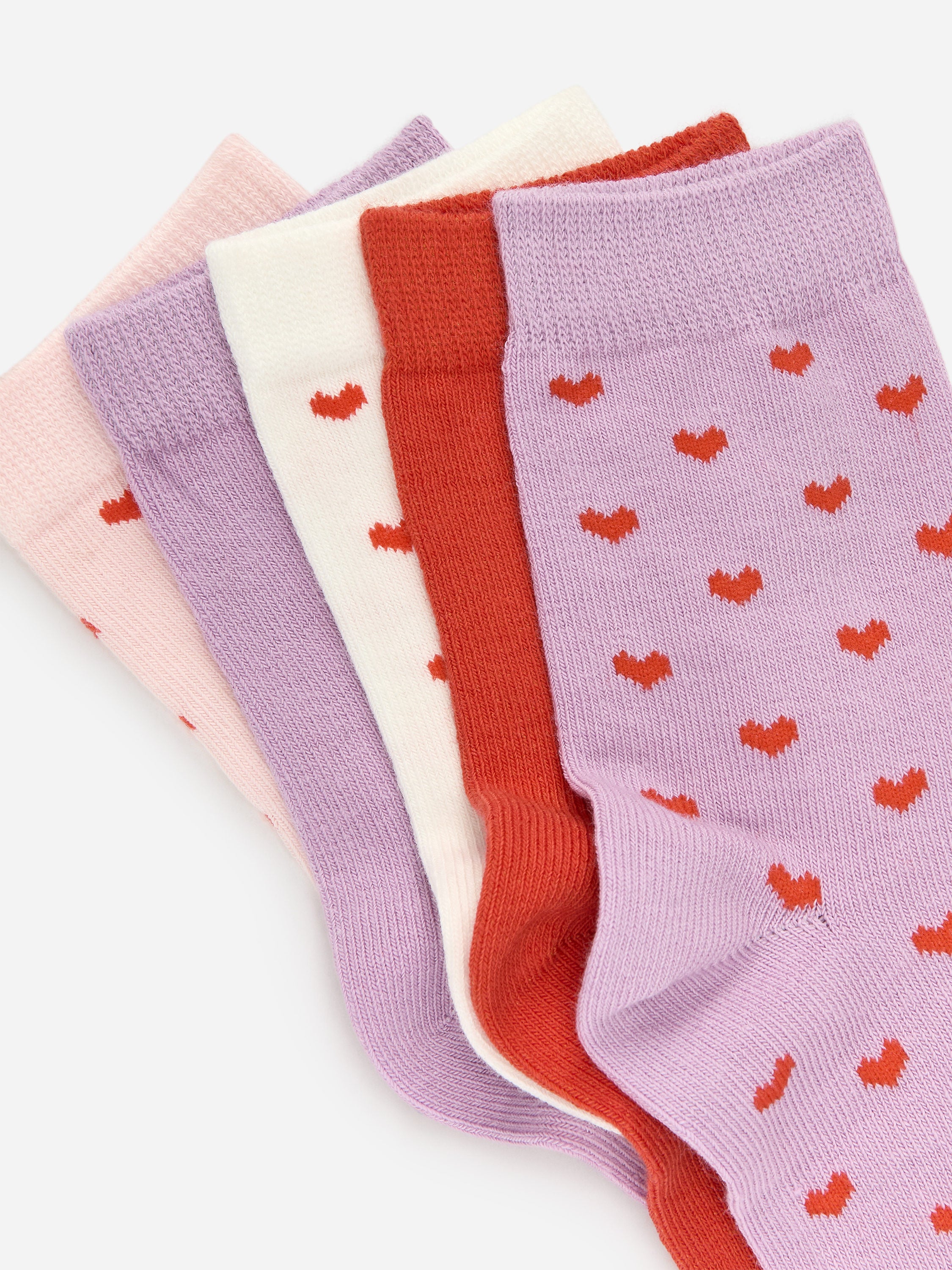 Cotton Socks Set of 5 - Pink - Image 3