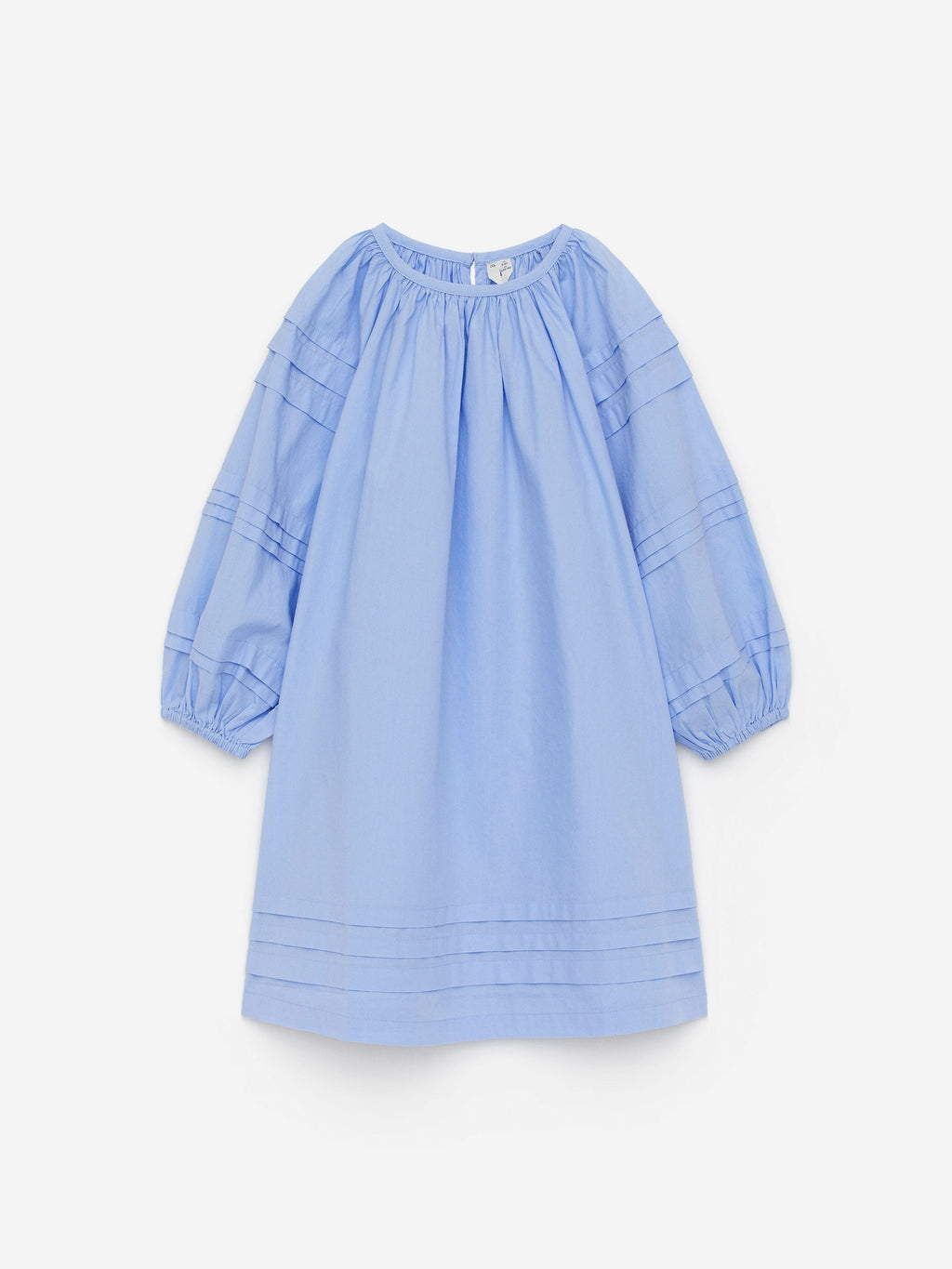 Tuck-Detail Poplin Dress - Blue