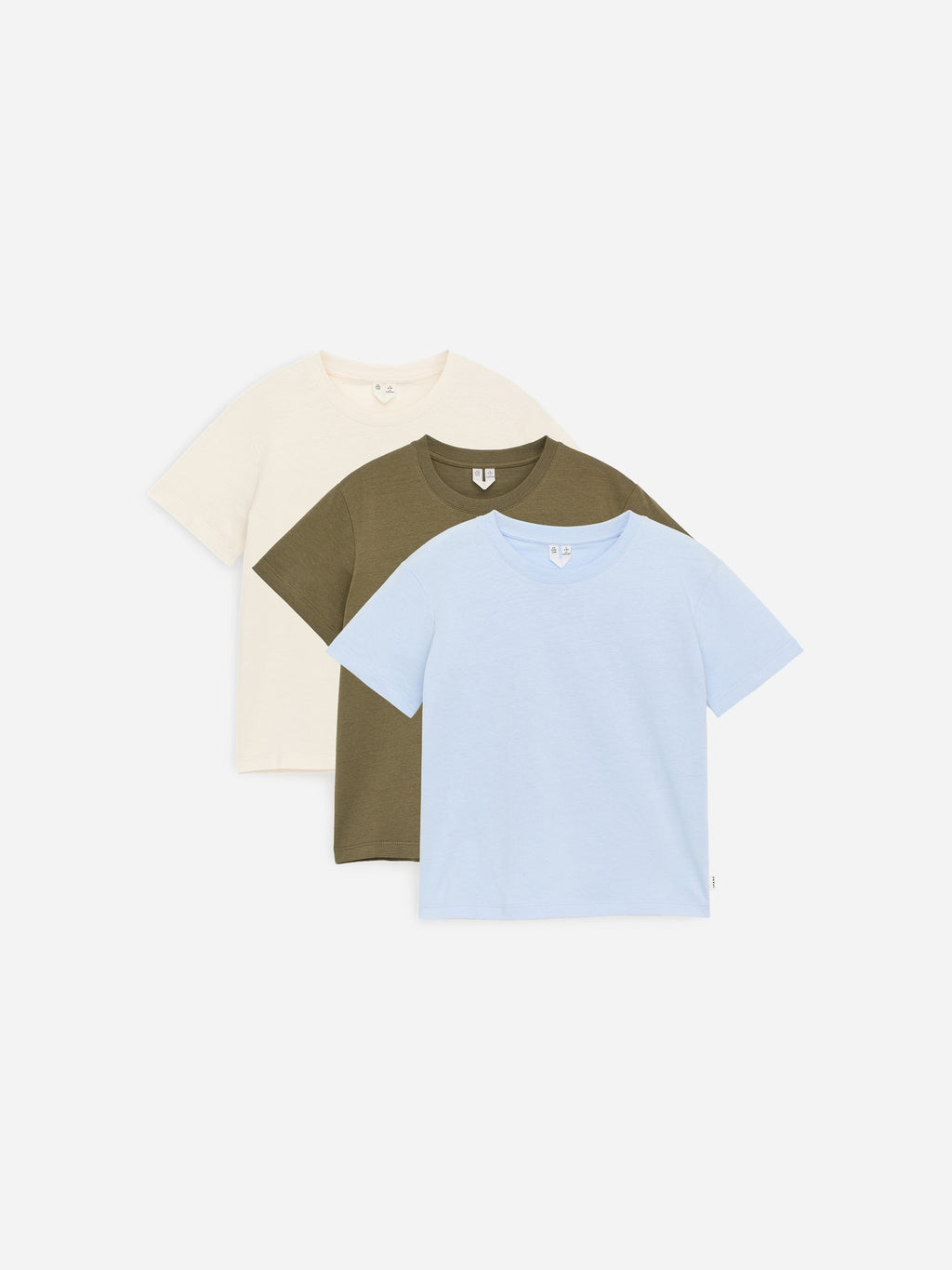 Crew-Neck T-Shirt Set of 3 - Blue