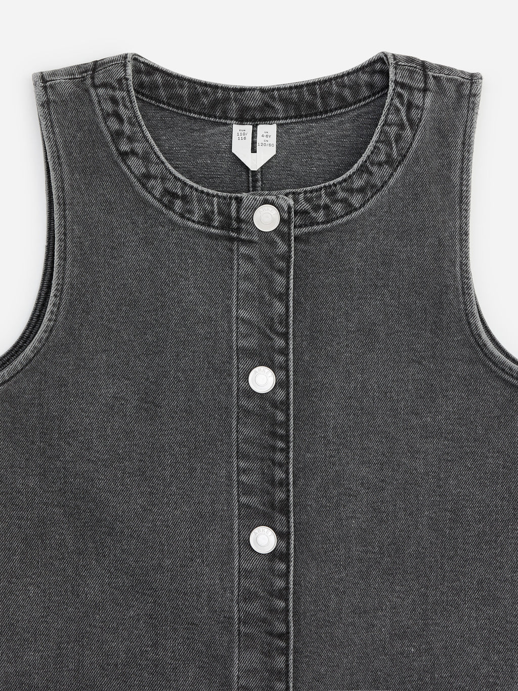 Sleeveless Denim Dress - Black - Image 3