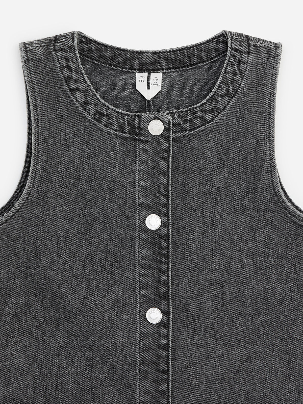 Sleeveless Denim Dress - Black - Image 3