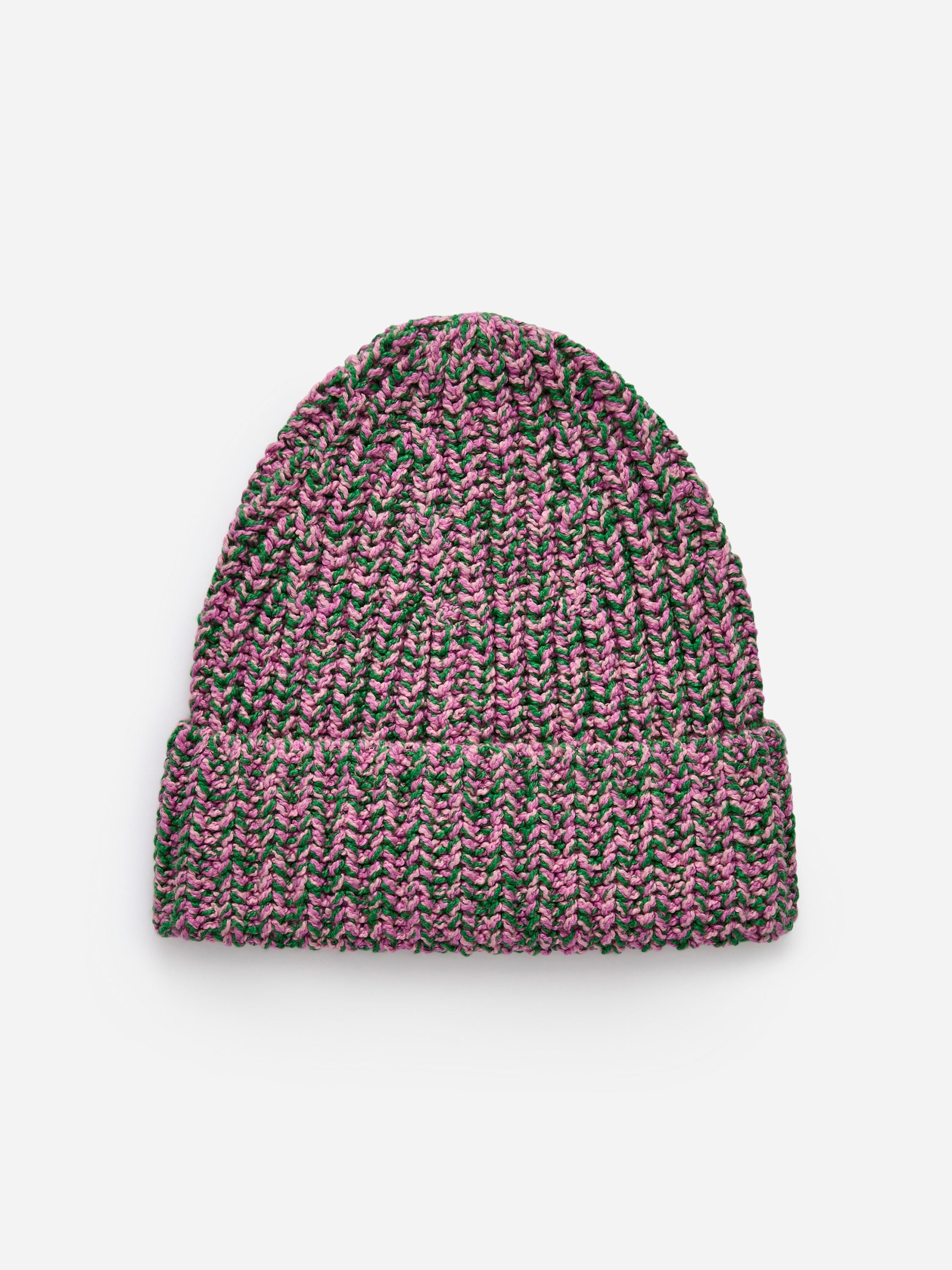 Marble-Knit Cotton Beanie - Green