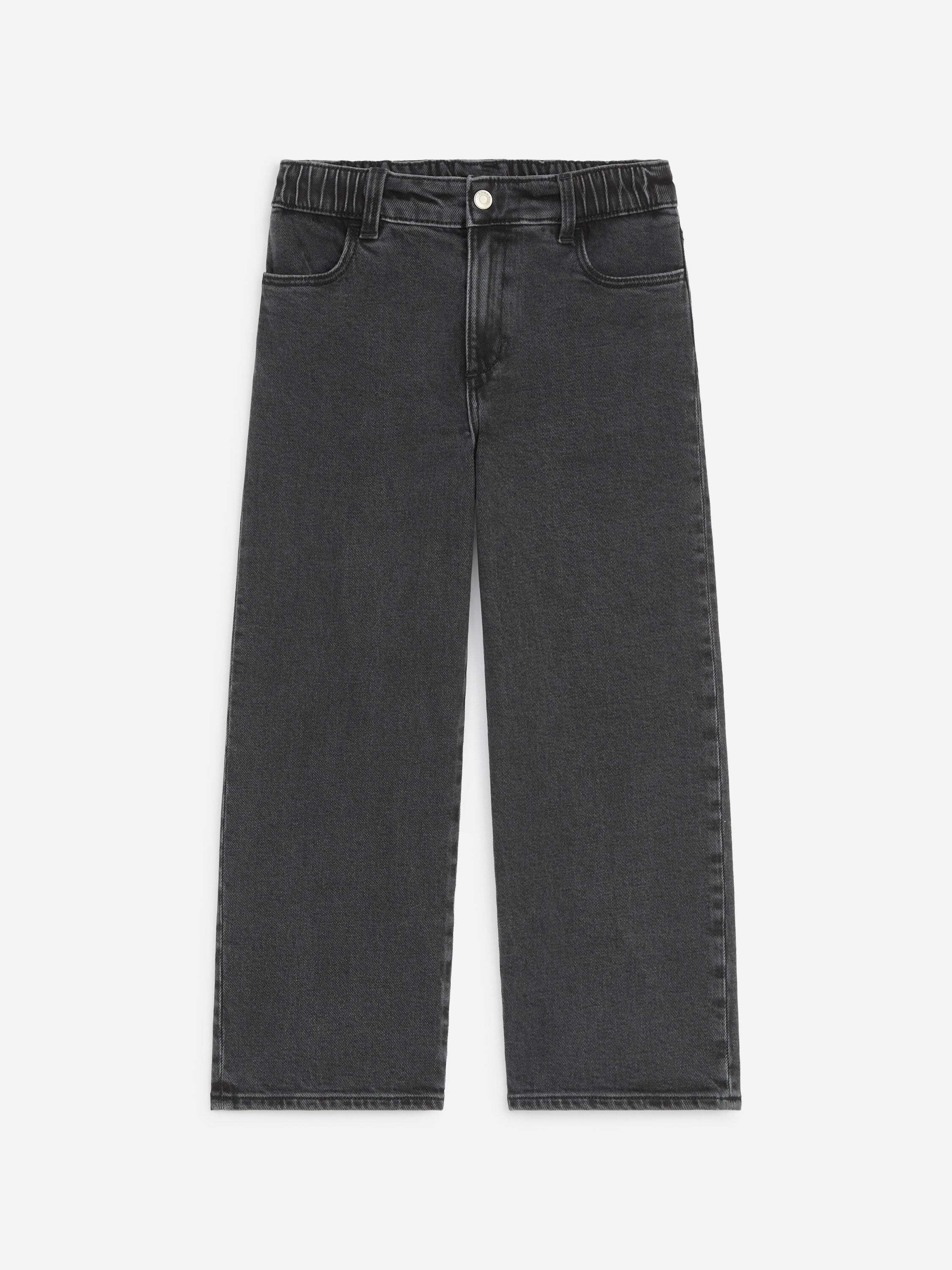Wide Denim Trousers - Black