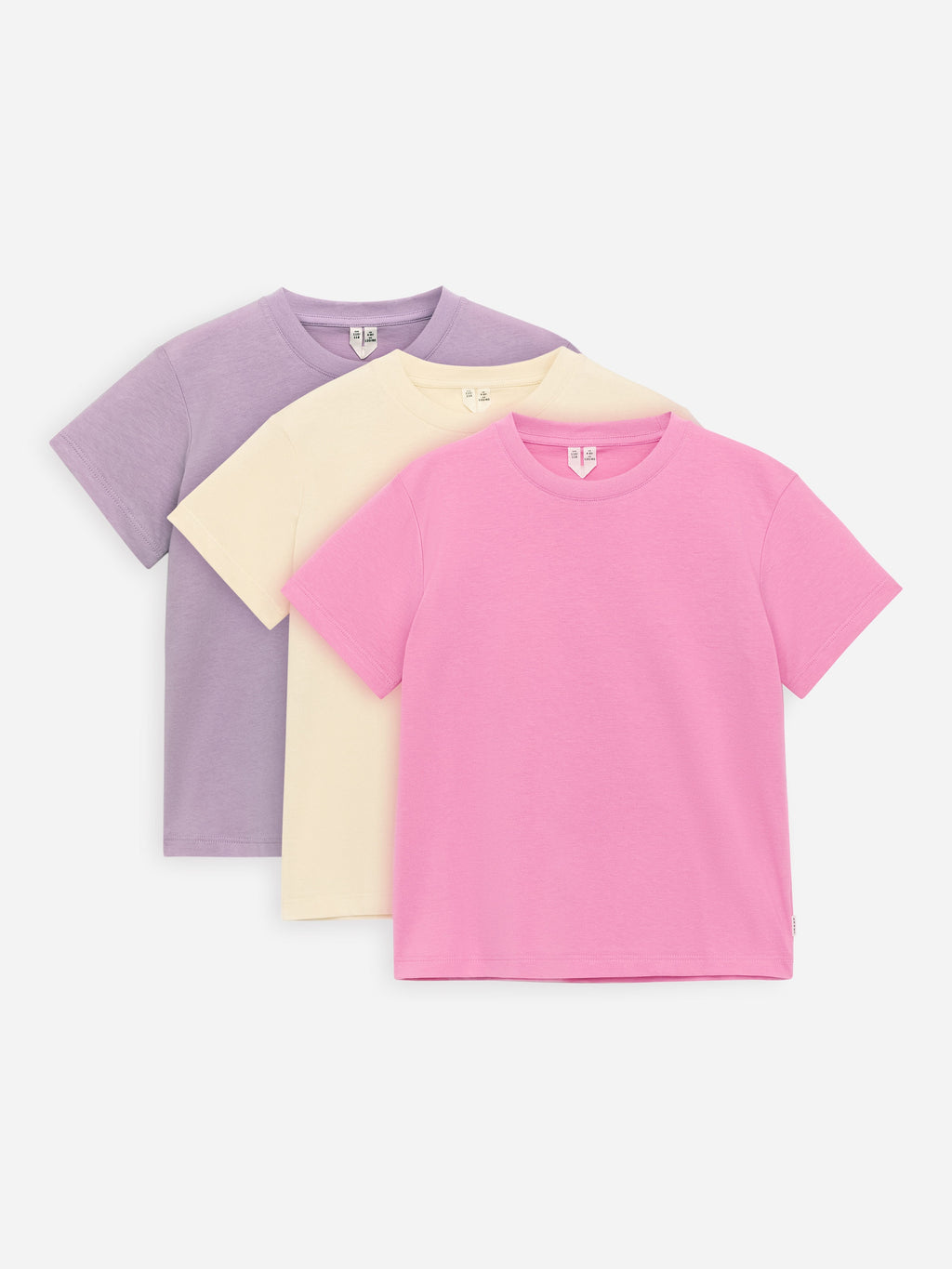 Crew-Neck T-Shirt Set of 3 - Purple