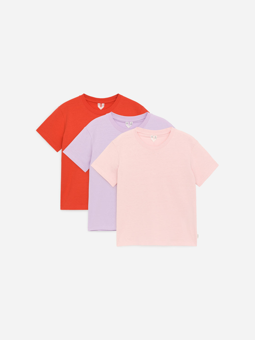 Crew-Neck T-Shirt Set of 3 - Pink - Image 2
