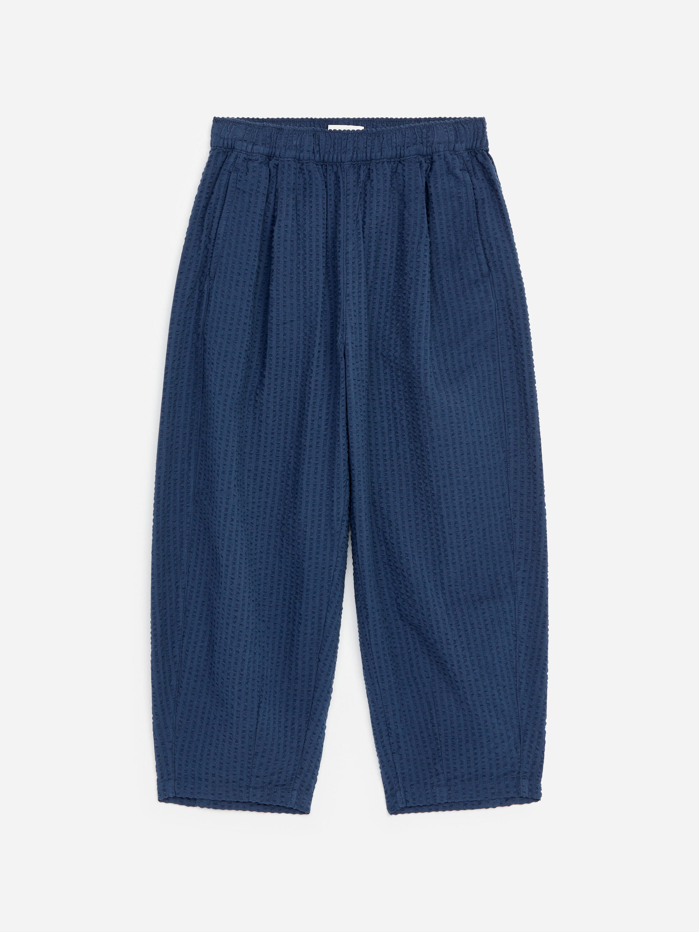 Seersucker Ballon Trousers - Blue