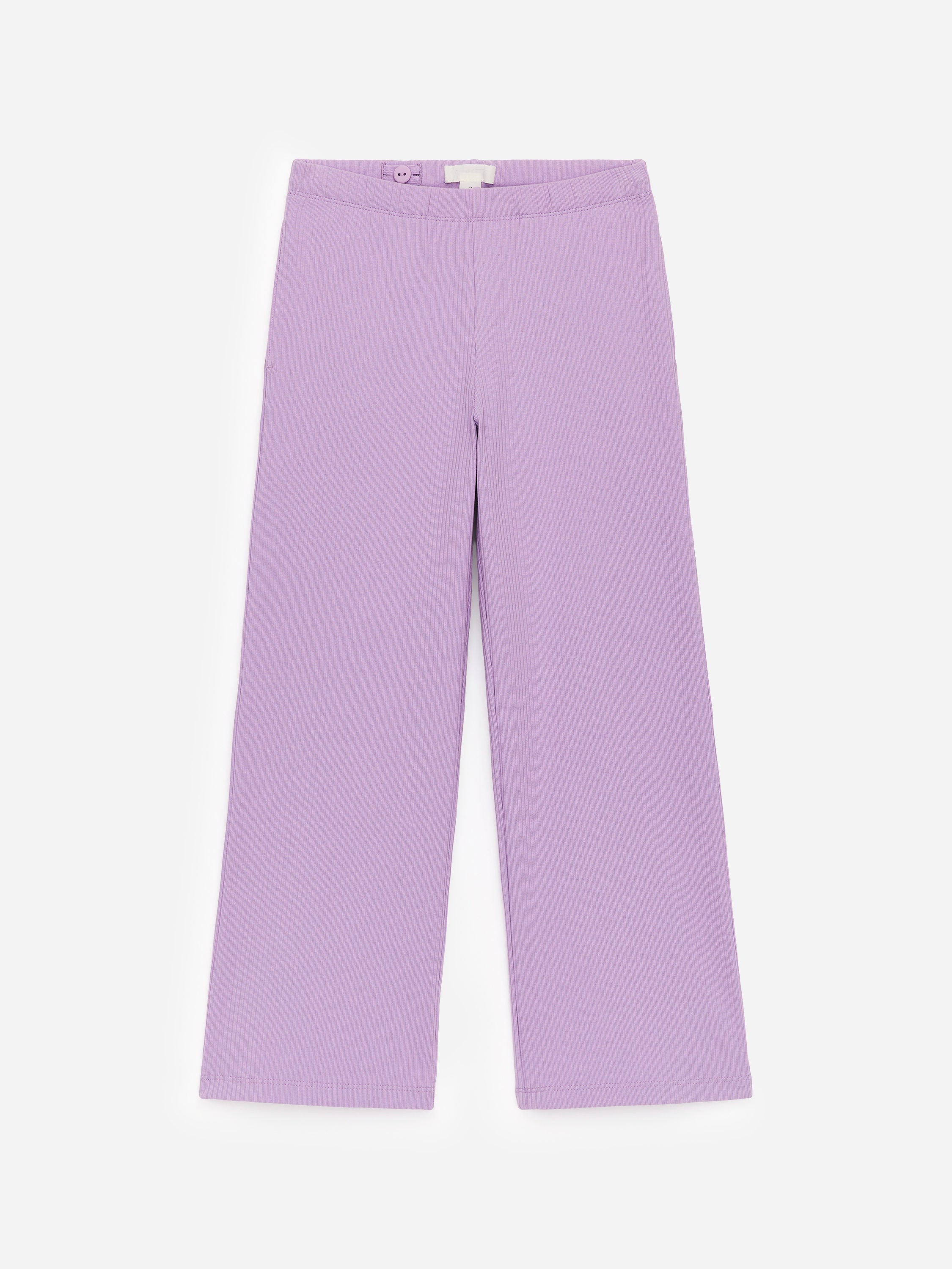 Rib Cotton Trousers - Purple