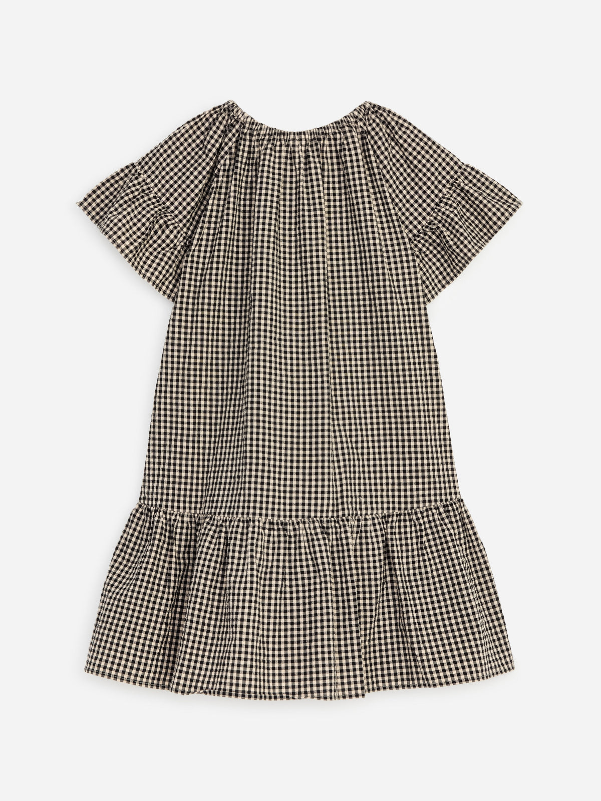 Cotton Muslin Frill Dress - Beige - Image 2