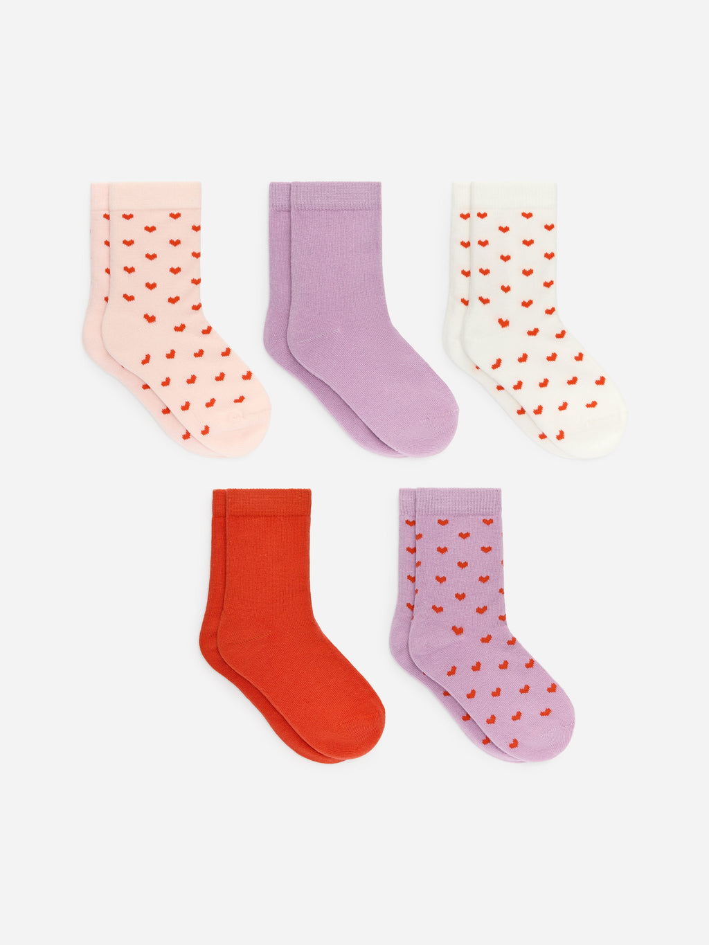 Cotton Socks Set of 5 - Pink