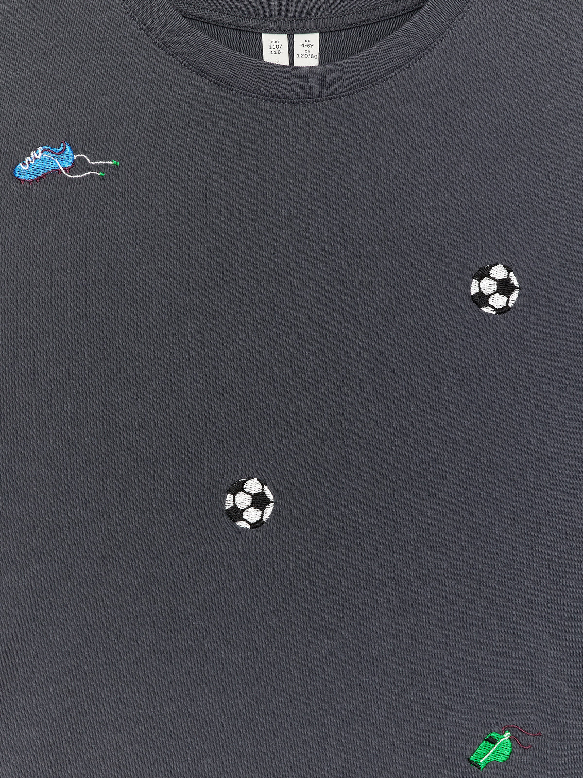 Embroidered T-Shirt - Grey - Image 3