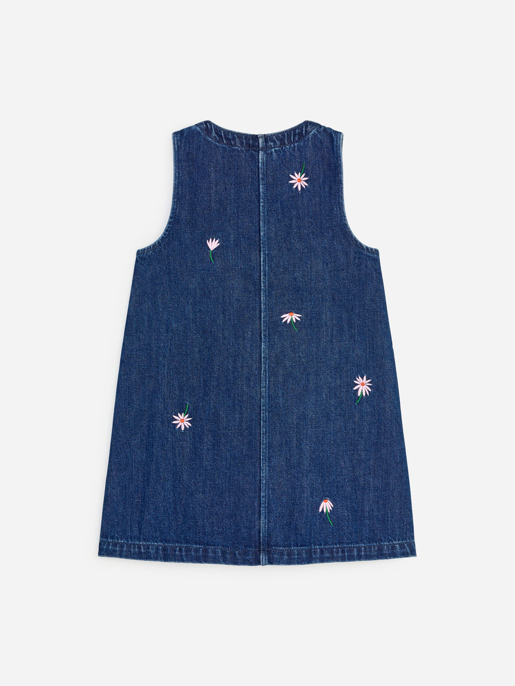 Embroidered Denim Dress - Blue - Image 2