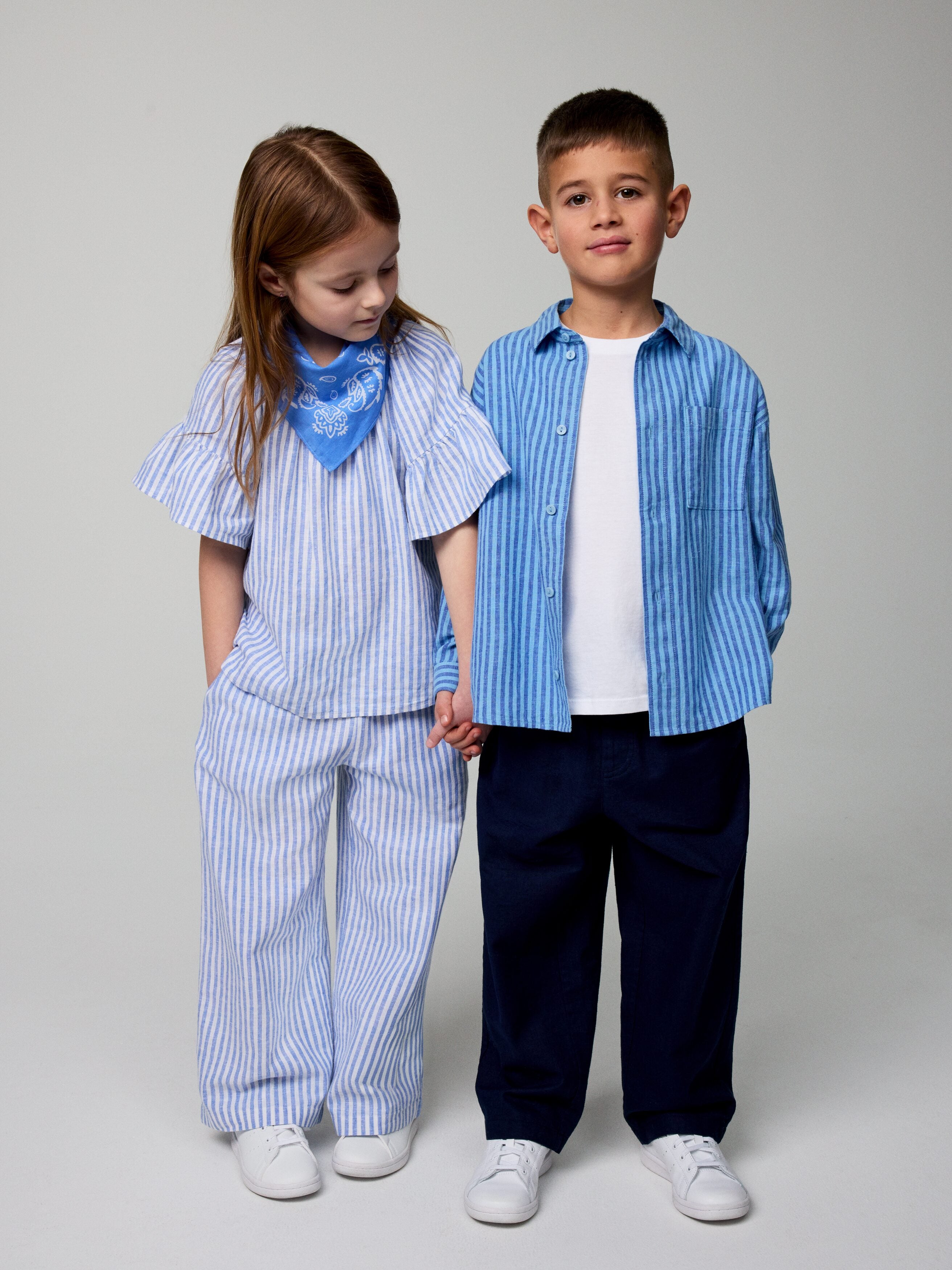 Tapered Cotton Chinos - Blue - Image 3