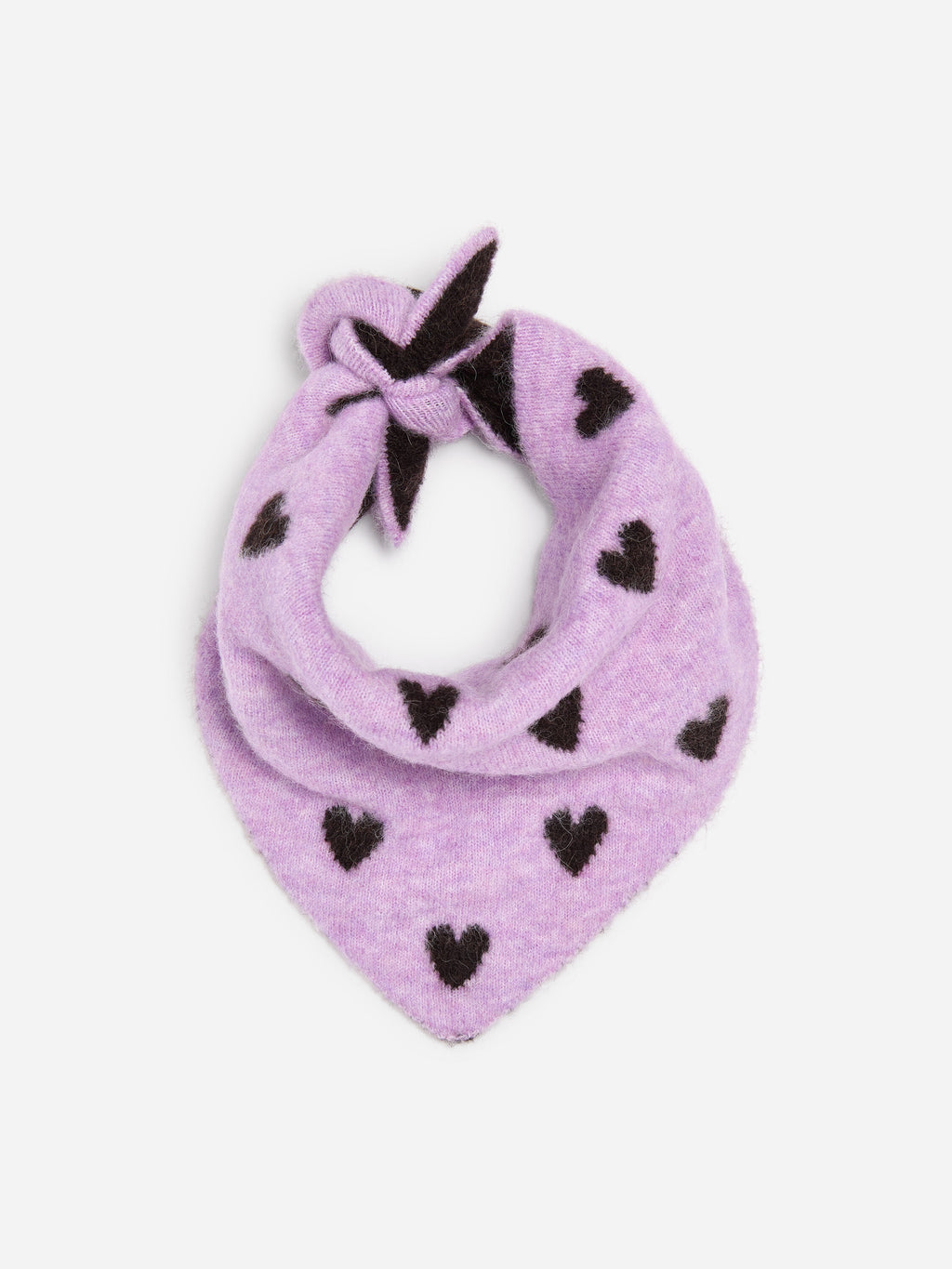 Knitted Wool Blend Scarf - Purple