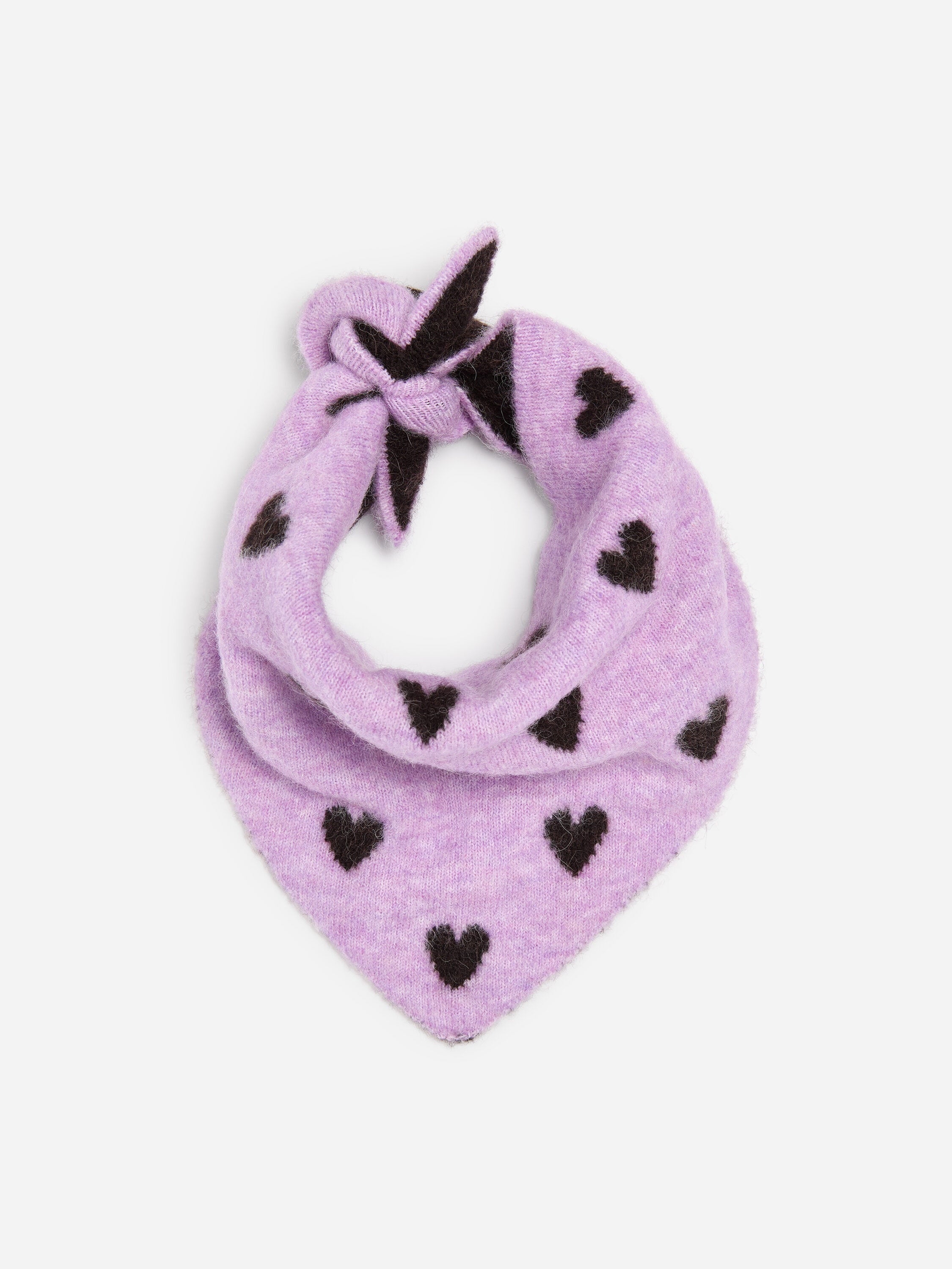 Knitted Wool Blend Scarf - Purple