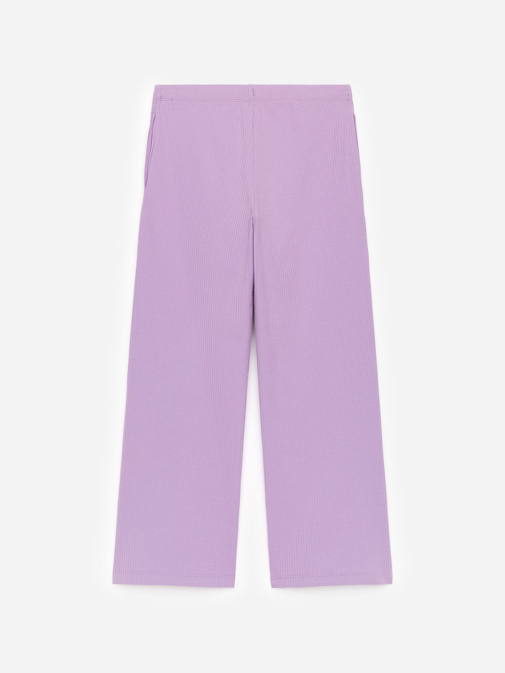 Rib Cotton Trousers - Purple - Image 2